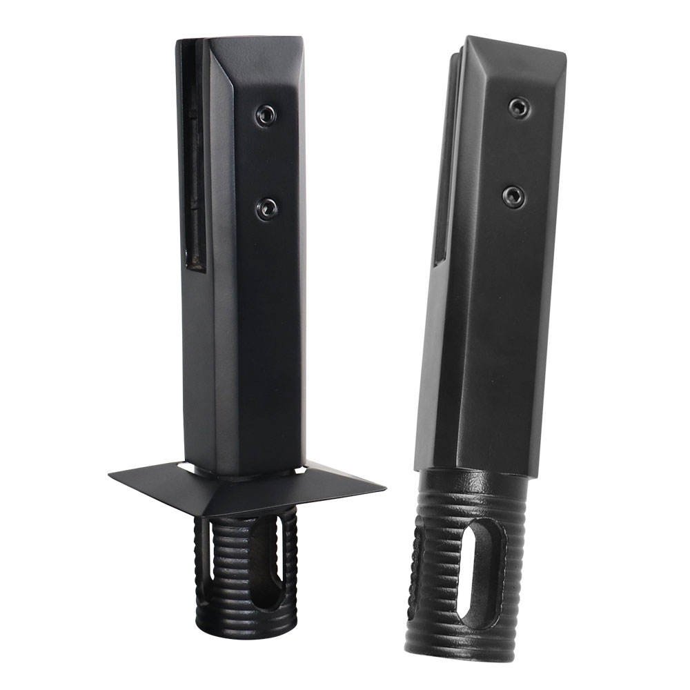 Core Drill Glass Railing Spigot | Black Stainless Steel In-Ground Balustrade Post for Frameless Pool Fencing