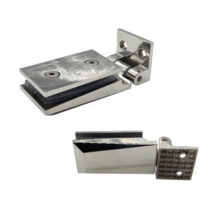 90 Degree Beveled Edge Shower Hinge | Stainless Steel Glass to Wall Pivot