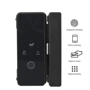 Biometric Smart Glass Door Lock | Tuya App WiFi Connectivity with Fingerprint, Password & IC Card Access