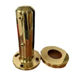 Luxury Gold Stainless Steel Square Glass Spigot | Modern High-Polish Pool Fencing Bracket for Frameless Balustrades
