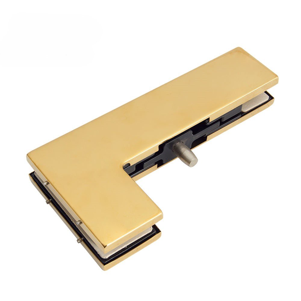 Luxury Gold L-Shape Patch Fitting | Architectural Glass Connector for Overpanel & Side Panel