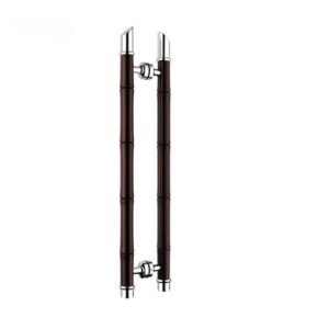 Luxury Wood & Stainless Steel Hybrid Handle | Modern Entrance Pull for Glass and Timber Doors