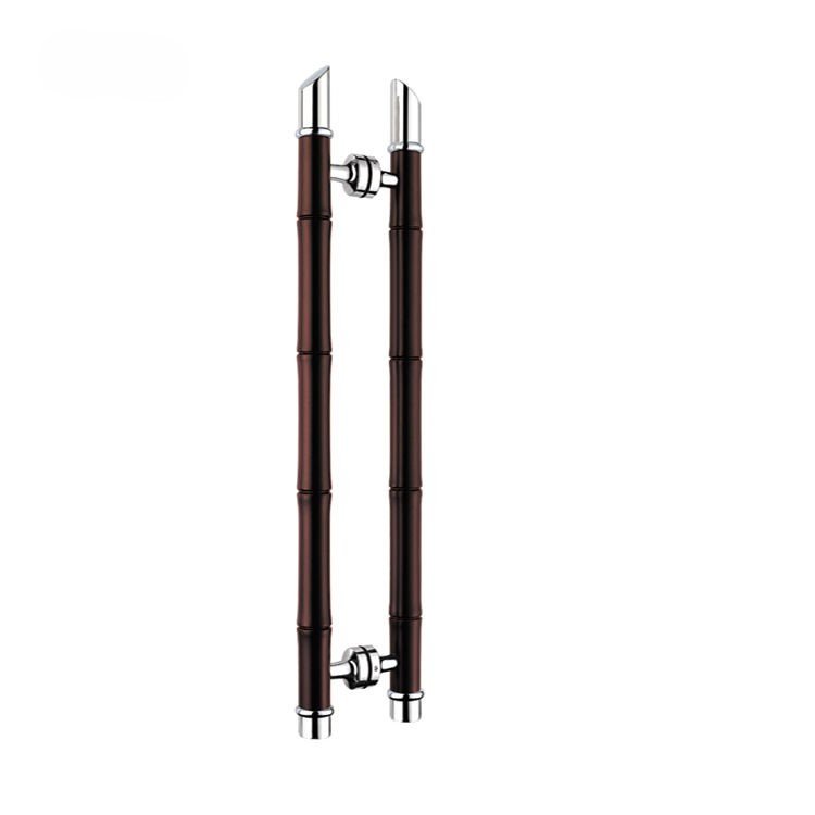 Luxury Wood & Stainless Steel Hybrid Handle | Modern Entrance Pull for Glass and Timber Doors