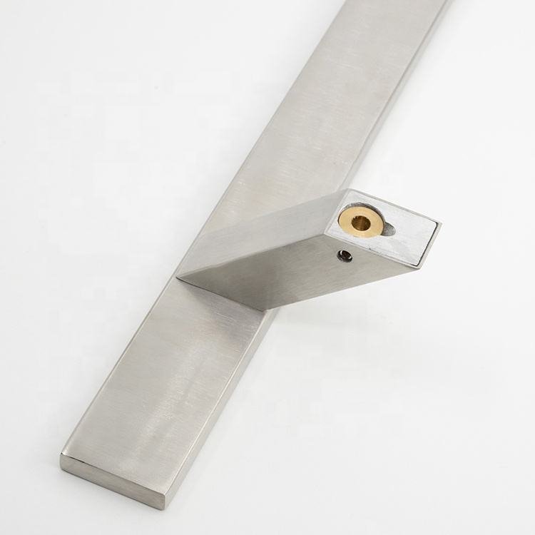 45-Degree Slanted Foot Square Pull Handle | Offset Architectural Hardware for Glass Doors