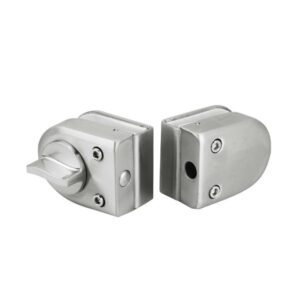 Mini Round Keyless Glass Door Bolt Lock | No-Hole Installation Center Lock for Frameless Folding Doors & Display Cabinets