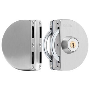 Half-Round Glass Door Lock | Heavy-Duty Double-Hook Security Lock for Frameless Sliding & Swing Doors