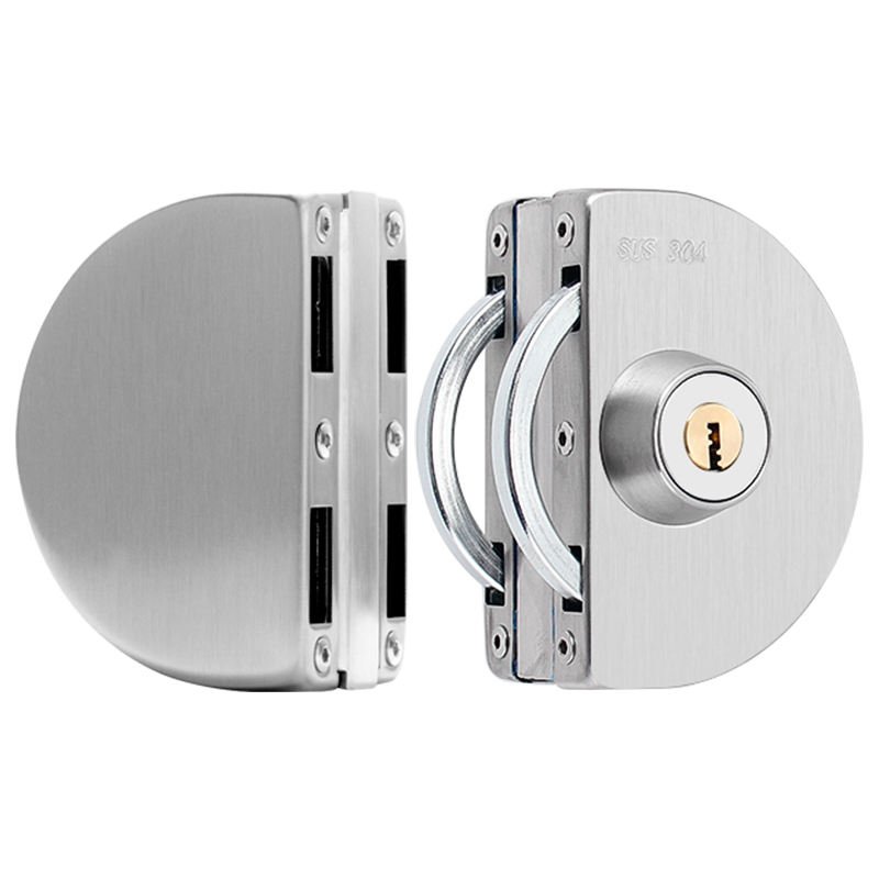 Half-Round Glass Door Lock | Heavy-Duty Double-Hook Security Lock for Frameless Sliding & Swing Doors