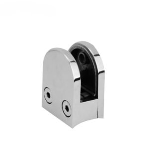 Curved Base Glass Clamp | D-Type Railing Bracket for Round Post