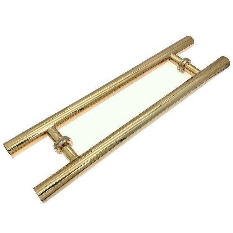H-Shape Stainless Steel Pull Handle | Luxury Gold PVD Push-Pull Glass Door Hardware
