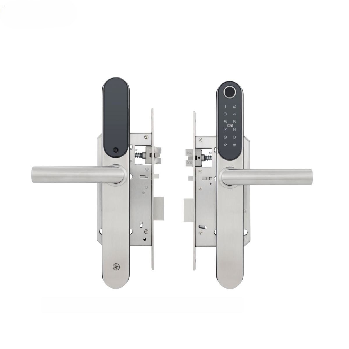 Slim Frame Smart Door Lock for Aluminum & Sliding Doors | TTlock App Control with Biometric Fingerprint & Waterproof Design