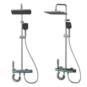 Smart Digital Display Thermostatic Shower Set | Piano Key Rainfall Shower System