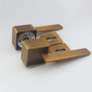Designer Interior Door Handle Set | Unique Bronze Split Lever Lock for Decorative House Doors