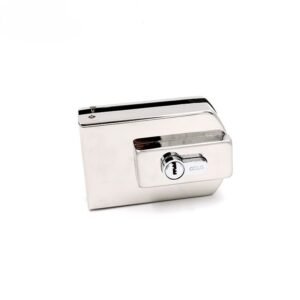 Arc-Shaped Glass Door Patch Lock | Chrome Finish Bottom Security Lock for Tempered Glass