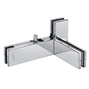 L-Shape Glass Patch Fitting with Pivot Pin | Heavy-Duty Overpanel & Side Panel Connector for Frameless Entrances