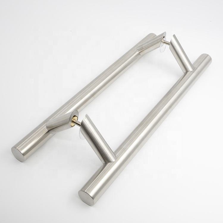45-Degree Slanted Offset Pull Handle | Custom Architectural Glass Door Hardware
