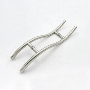 S-Shape Stainless Steel Pull Handle | Wave Design Brushed Nickel Glass Door Hardware
