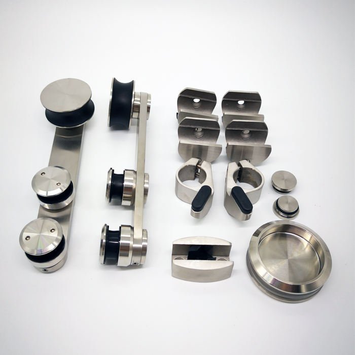 Barn Door Style Roller Set | Frameless Sliding Shower Door Hardware Kit