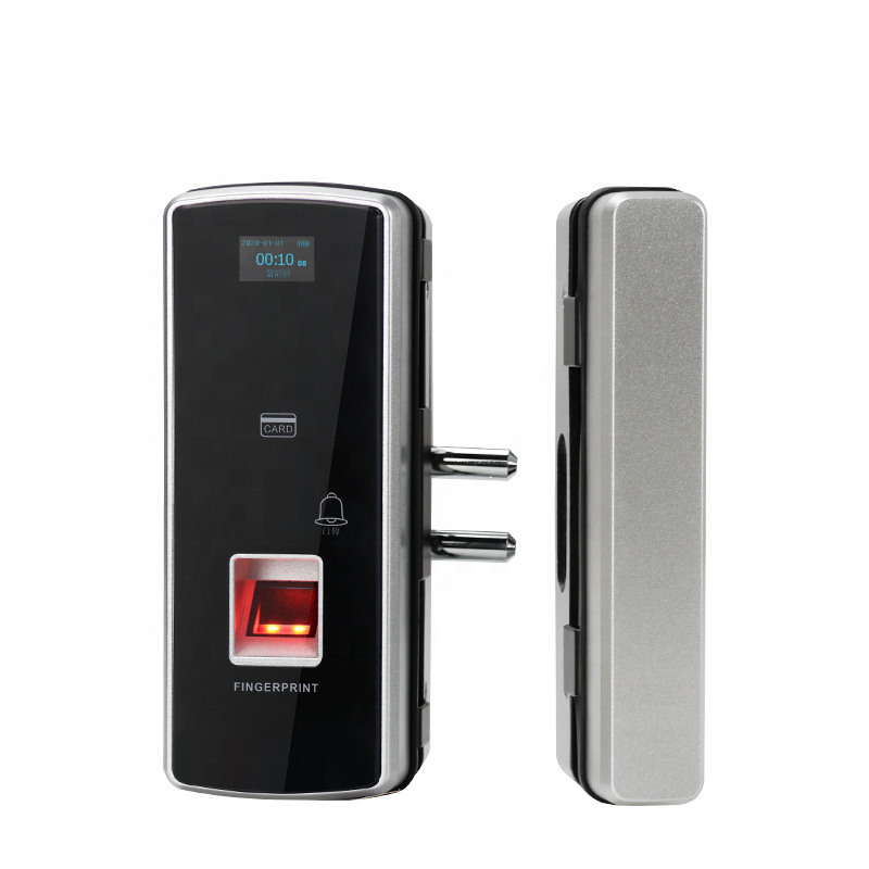 Double-Sided Intelligent Smart Lock for Glass & Wooden Doors | Punch-Free Fingerprint & Anti-Peep Password Lock with LCD Display