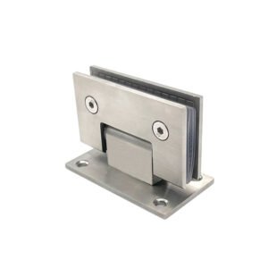 90 Degree Satin Stainless Steel Shower Hinge | Frameless Glass to Wall Pivot