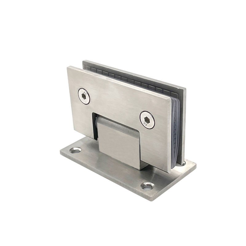 90 Degree Satin Stainless Steel Shower Hinge | Frameless Glass to Wall Pivot