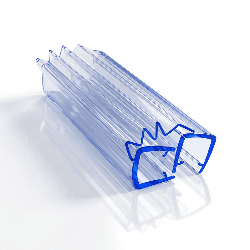 Transparent Magnetic Shower Door Seal Strip | Frameless Glass Sealing Strip