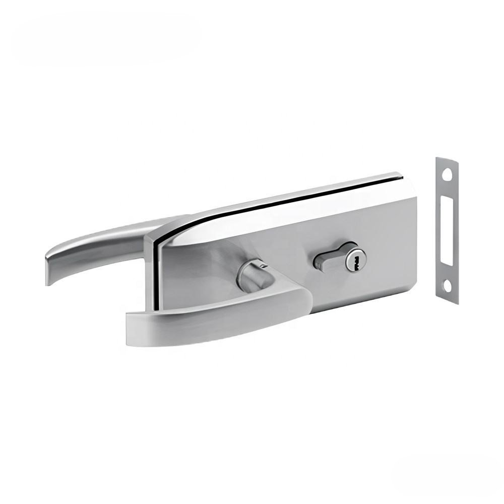 Frameless Office Glass Door Lock | Double Side Key Door Lock with Ergonomic Lever Handle