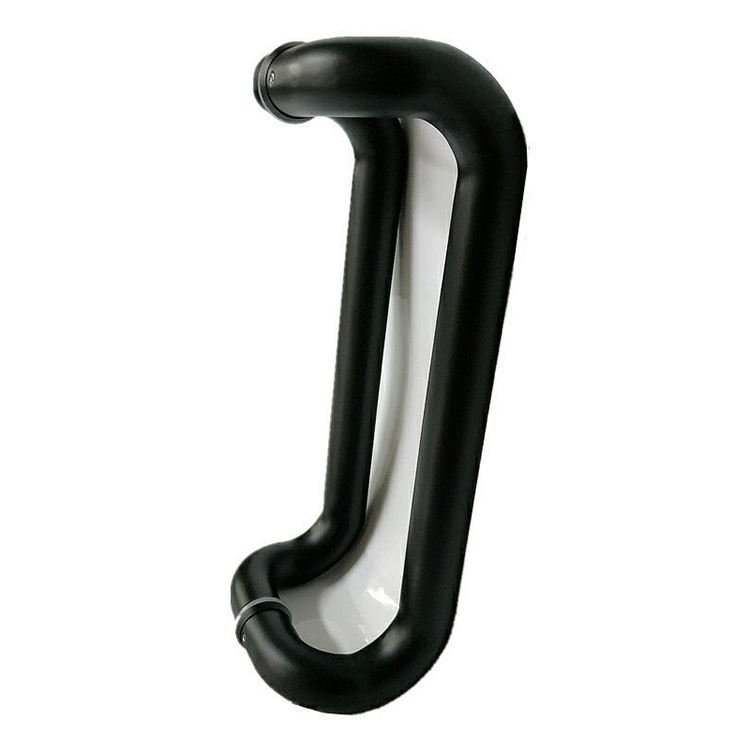 Four-Bend Matte Black Pull Handle | 304 Stainless Steel Architectural Glass Door Hardware