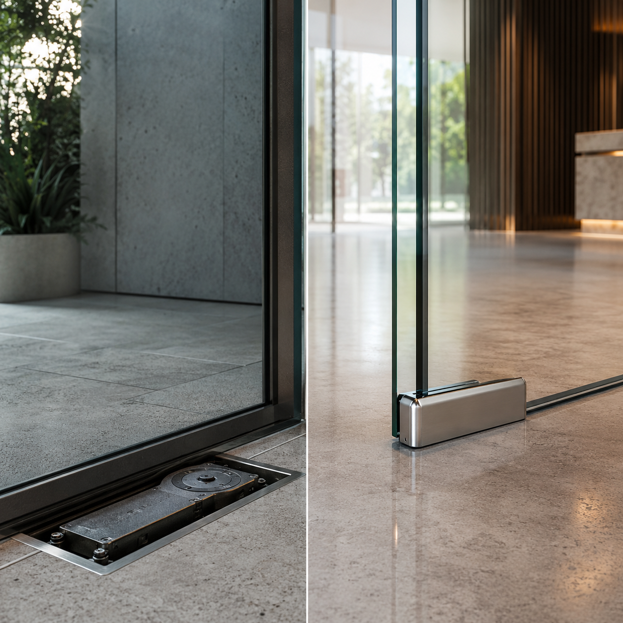 No-Dig Hydraulic Patch Fitting vs Traditional Floor Spring for Glass Doors